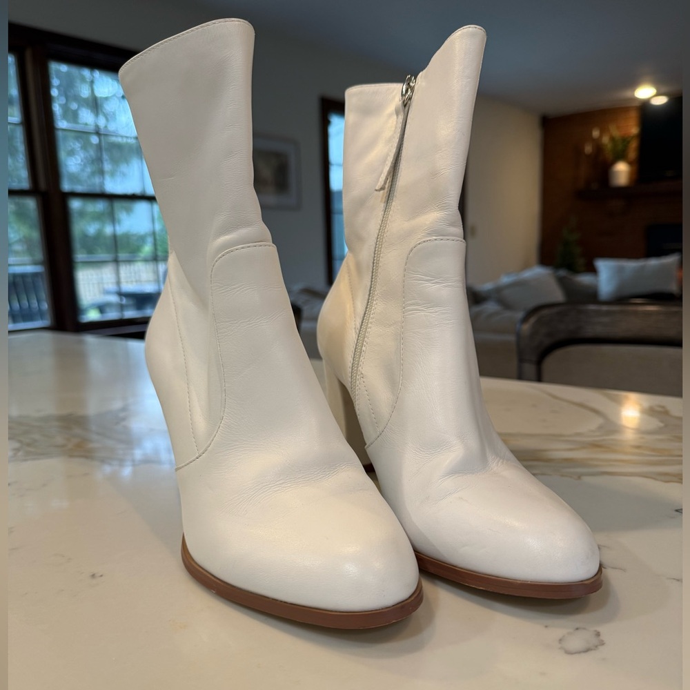 White Heeled Ankle Boots